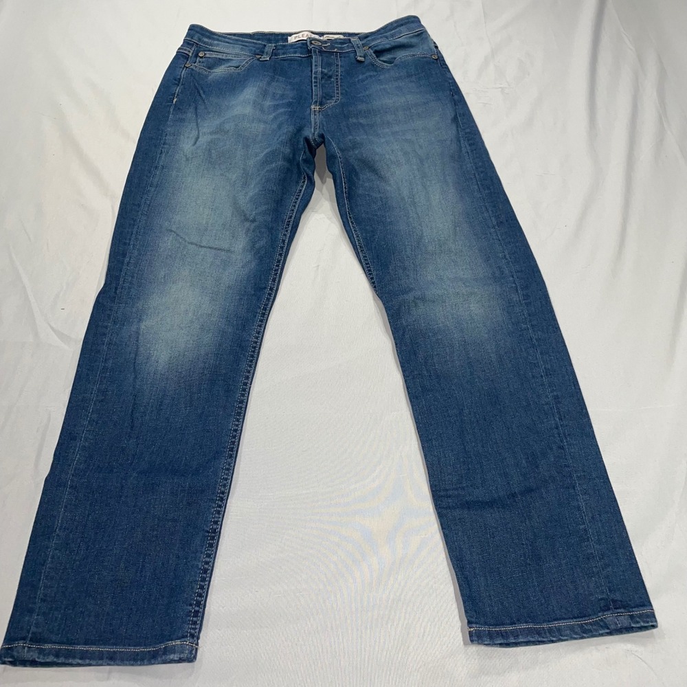 Please Italy Medium Wash‎ Straight Leg Stretch Jeans Blue Womens Size Medium